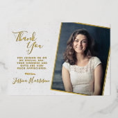 Invitation En Aluminium Simply Chic Photo Thank You Graduation Foil Card (Recto)