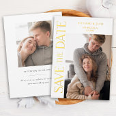 Invitation En Aluminium Simply Elegant Typography Photo Enregistrer la dat