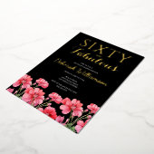 Invitation En Aluminium Sixty and Fabulous Black Pink 60th Birthday  (Rotation)