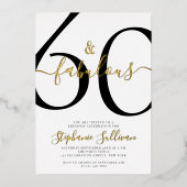 Invitation En Aluminium Sixty and Fabulous Script 60th Birthday Party (Recto)