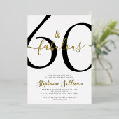 Invitation En Aluminium Sixty and Fabulous Script 60th Birthday Party (Debout devant)