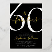 Invitation En Aluminium Sixty and Fabulous Script 60th Birthday Party  (Recto)