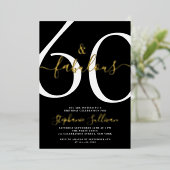 Invitation En Aluminium Sixty and Fabulous Script 60th Birthday Party  (Debout devant)