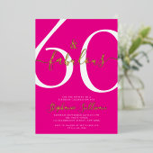 Invitation En Aluminium Sixty and Fabulous Script 60th Birthday Party  (Debout devant)
