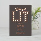 Invitation En Aluminium Smoky Quartz Get Lit Retro Christmas Party (Debout devant)