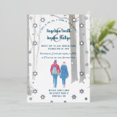 Invitation En Aluminium Snowflake Forest Couple Winter Wonderland Mariage (Debout devant)