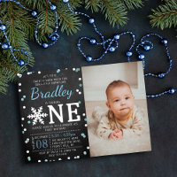 Snowflake Winter Chalkboard 1er Anniversaire Photo