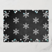 Invitation En Aluminium Snowflake Winter Chalkboard 1er Anniversaire Photo (Verso)