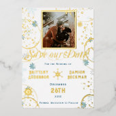 Invitation En Aluminium Snowflake Winter Wonderland Wedding Enregistrer la (Recto)