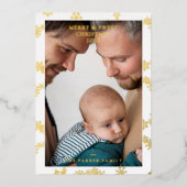 Invitation En Aluminium Snowflake Wreath Christmas Modern Custom Photo  (Recto)