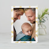 Invitation En Aluminium Snowflake Wreath Christmas Modern Custom Photo  (Debout devant)