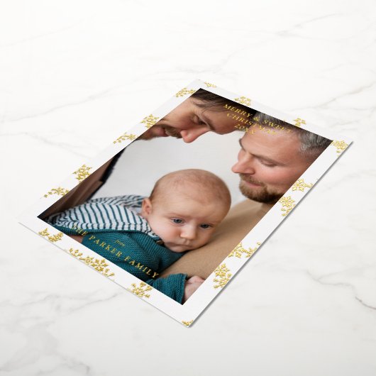 Invitation En Aluminium Snowflake Wreath Christmas Modern Custom Photo  (Rotation)