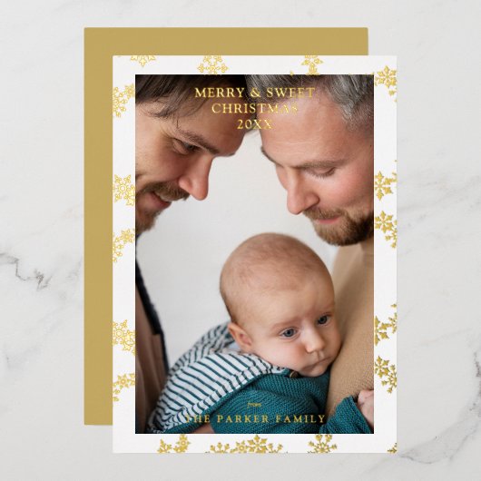 Invitation En Aluminium Snowflake Wreath Christmas Modern Custom Photo  (Recto/Verso)