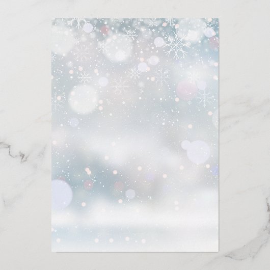 Invitation En Aluminium Snowflakes d'hiver Élégant Mariage Script (Verso)