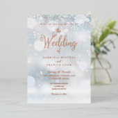 Invitation En Aluminium Snowflakes d'hiver Élégant Mariage Script (Debout devant)