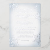 Invitation En Aluminium Snowflakes Dusty Blue Mariage Silver (Recto)