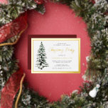 Invitation En Aluminium SnowTree Gold Border Corporate Christmas Party<br><div class="desc">Snowy Tree Gold Border Corporate Christmas Party Foil Invitation Voir les articles correspondants dans notre magasin Niche and Nest</div>