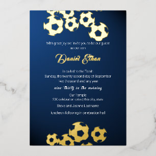 Invitation En Aluminium Soccer Sports Bar Mitzbah