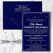 Invitation En Aluminium Société Charity Gala Ball Elégant Custom Silver