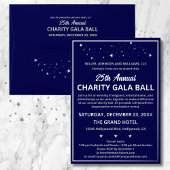 Invitation En Aluminium Société Charity Gala Ball Elégant Custom Silver