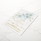 Invitation En Aluminium Soft Blue Orchid Dîner de répétition (Rotation)