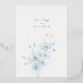 Invitation En Aluminium Soft Blue Orchid Dîner de répétition (Verso)