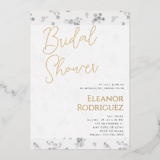 Invitation En Aluminium Soft White Bridal Shower Invite (Recto)