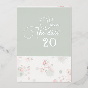 Invitation En Aluminium Soin Thé Roses Mariage Enregistrer La Date