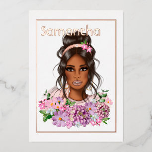 Invitation En Aluminium Soirée d'anniversaire rose Gold et Rose