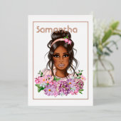 Invitation En Aluminium Soirée d'anniversaire rose Gold et Rose (Debout devant)