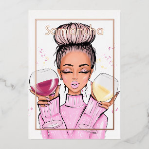 Invitation En Aluminium Soirée d'anniversaire rose Gold et Rose