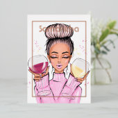 Invitation En Aluminium Soirée d'anniversaire rose Gold et Rose (Debout devant)