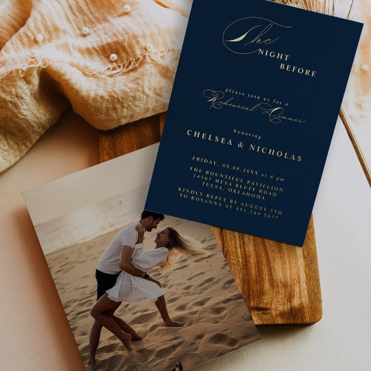 Invitation En Aluminium Soirée de calligraphie avant le dîner de répétitio