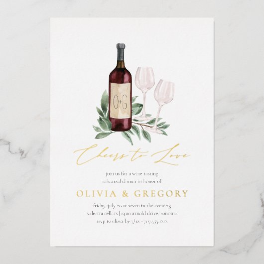 Invitation En Aluminium Soirée de Dégustation de Vins (Recto)