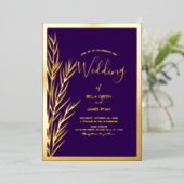 Invitation En Aluminium Soirée de mariage en laiton Pampas (Debout devant)
