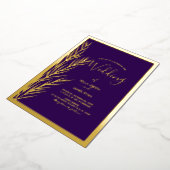 Invitation En Aluminium Soirée de mariage en laiton Pampas (Rotation)