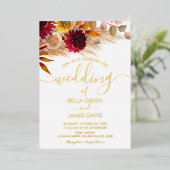 Invitation En Aluminium Soirée de mariage en laiton Pampas (Debout devant)