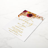 Invitation En Aluminium Soirée de mariage en laiton Pampas (Rotation)