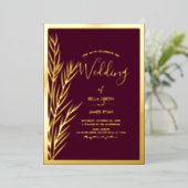 Invitation En Aluminium Soirée de mariage en laiton Pampas (Debout devant)