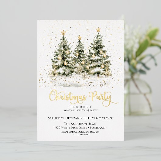 Invitation En Aluminium Soirée de Noël (Debout devant)