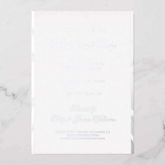 Invitation En Aluminium Soirée de Noël (Recto)