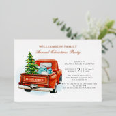 Invitation En Aluminium Soirée de Noël à l'aquarelle (Debout devant)