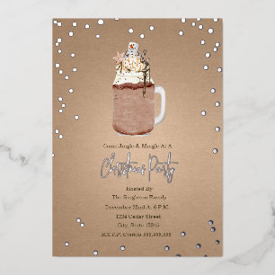 Invitation En Aluminium Soirée de Noël au chocolat au lait