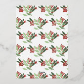 Invitation En Aluminium Soirée de Noël botanique Elegance enchantée (Verso)