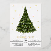 Invitation En Aluminium Soirée de Noël classique et élégante (Recto)