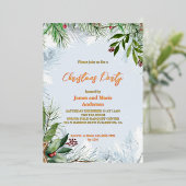 Invitation En Aluminium Soirée de Noël Cosy hiver Neige (Debout devant)