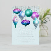 Invitation En Aluminium Soirée de Noël de l'élégante Sirène (Debout devant)