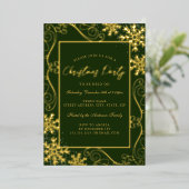 Invitation En Aluminium Soirée de Noël de l'encadré de flocon d'neige en o (Debout devant)