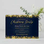 Invitation En Aluminium Soirée de Noël Elegant Gold Navy (Debout devant)