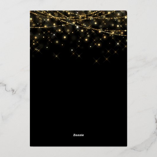 Invitation En Aluminium Soirée de Noël Elegant Green Gold (Verso)